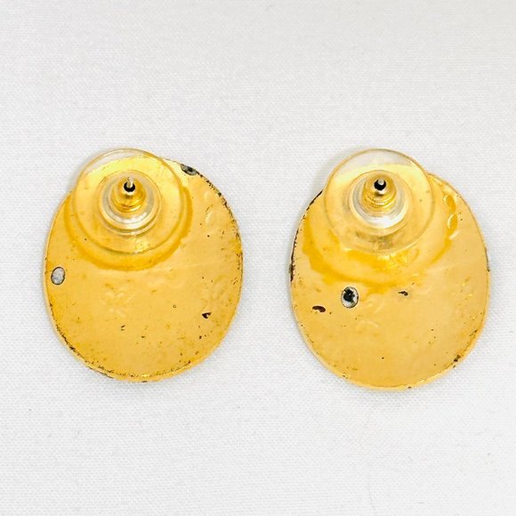 Vintage Enamel Cat Earrings  Pierced - Picture 5 of 5